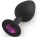 Анальная малая пробка , черная/фиолетовый длина - 8 см, диаметр - 3,5 см
